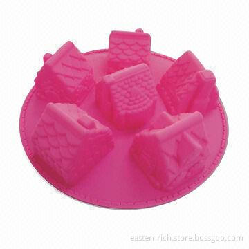 Silicone cake mold, house shapes